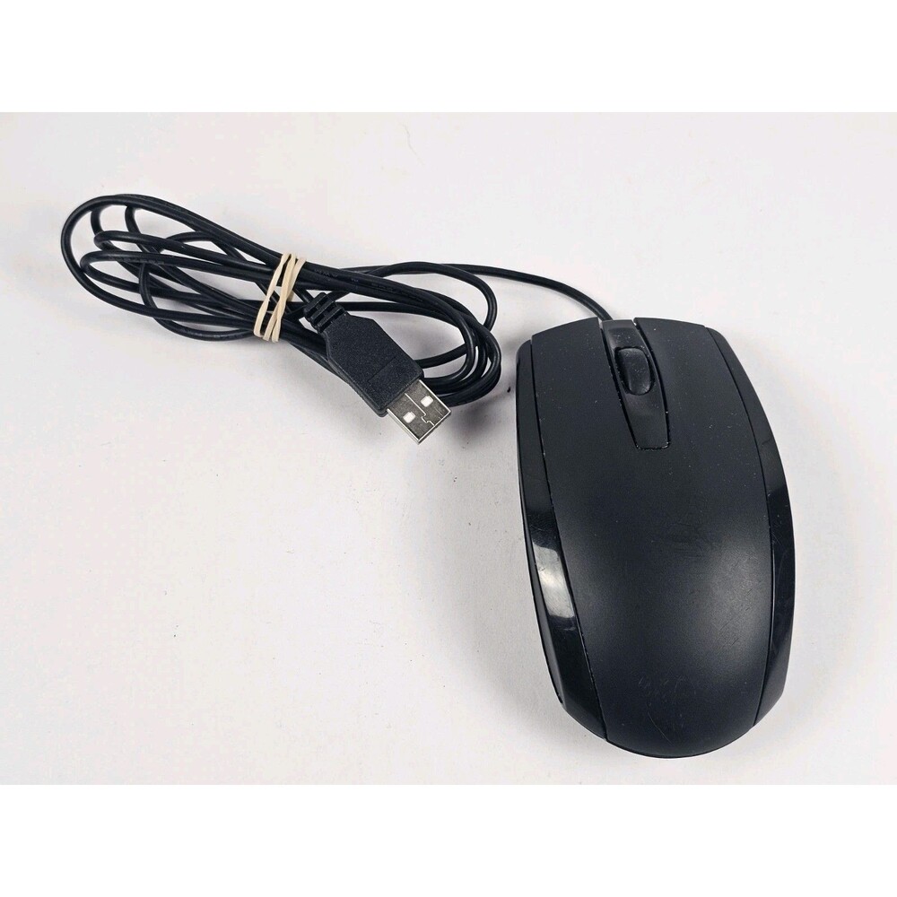 HP Unbranded Portia USB Wired Optical Mouse Black MSU0923 Tested Works